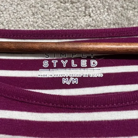 Simply Styled Woman’s Boat Neck 3/4 Sleeve Tee Shirt Blouse Size Medium - Picture 2 of 7